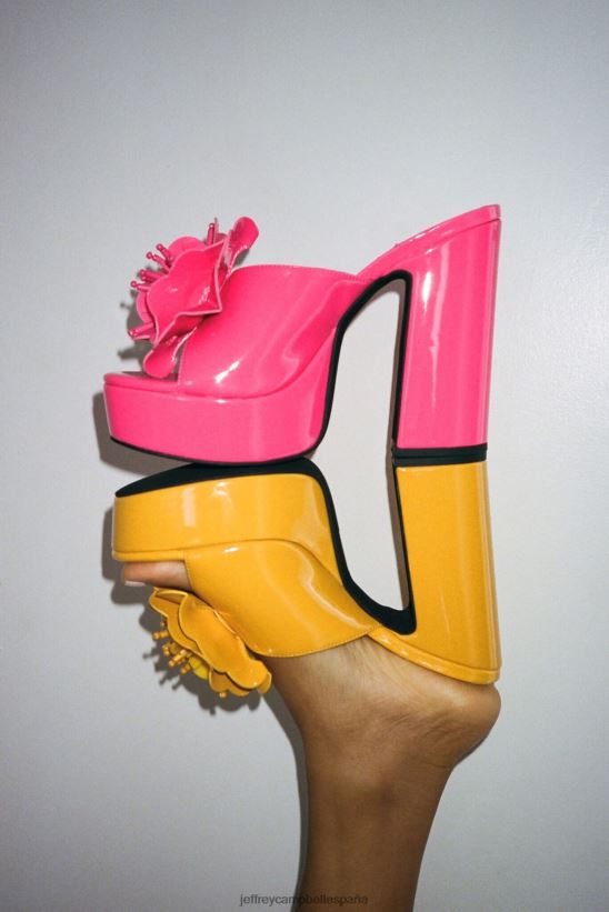 mujer Jeffrey Campbell tropicales charol fucsia PHXV4X961 sandalia plataforma