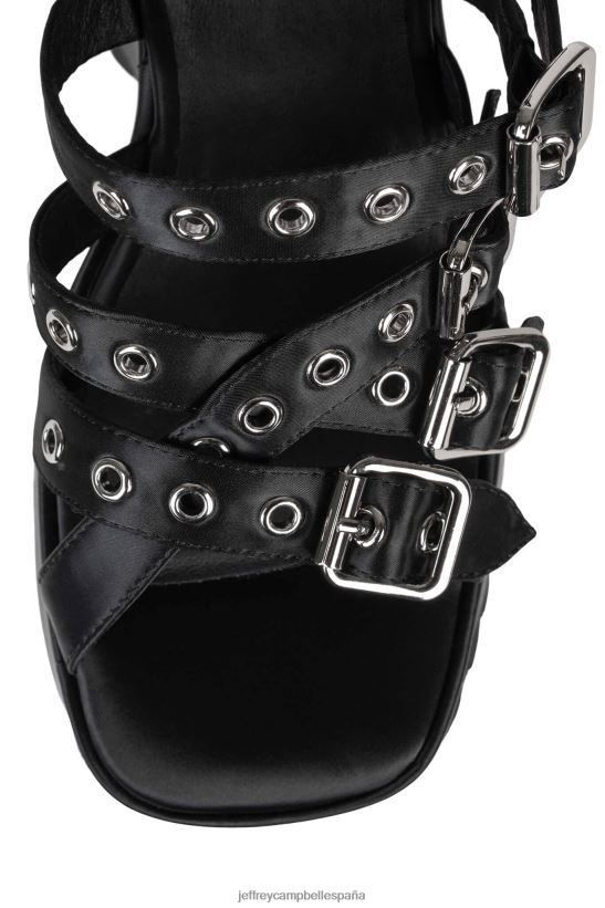 mujer Jeffrey Campbell vacío satén negro PHXV4X1087 sandalia plataforma