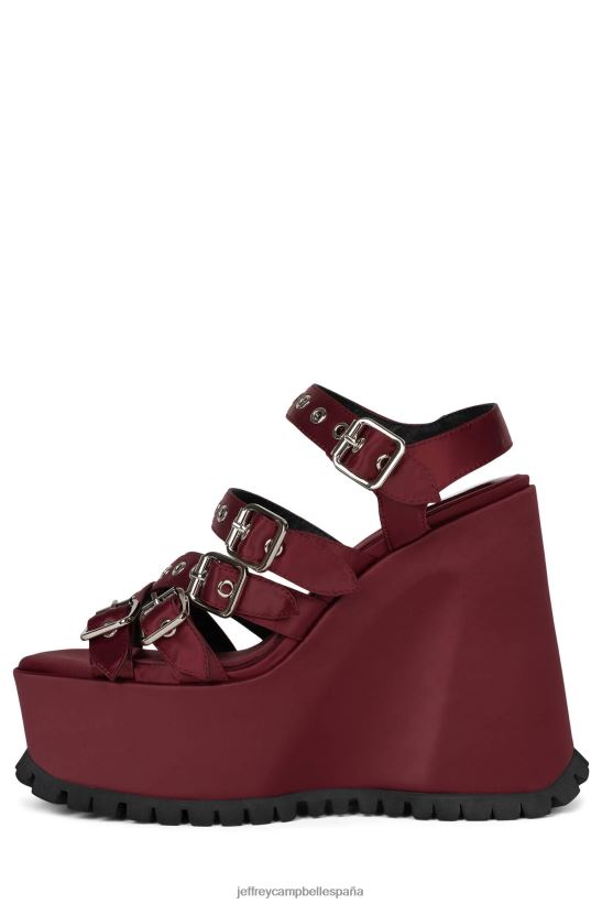 mujer Jeffrey Campbell vacío satén rojo PHXV4X1085 sandalia plataforma