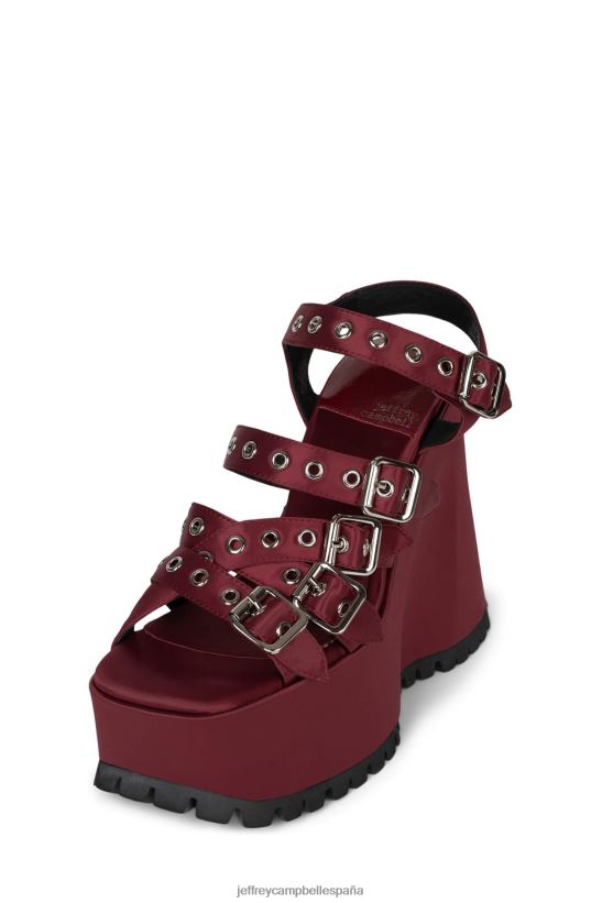 mujer Jeffrey Campbell vacío satén rojo PHXV4X1085 sandalia plataforma