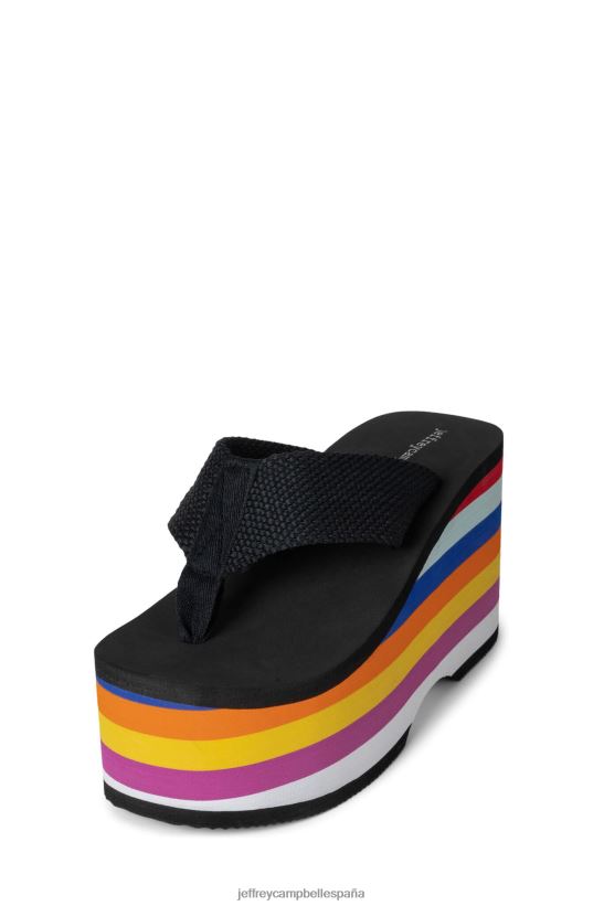 mujer Jeffrey Campbell wavin-mlt negro multi PHXV4X182 sandalia plataforma
