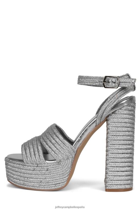mujer Jeffrey Campbell yola plata PHXV4X1175 sandalia plataforma