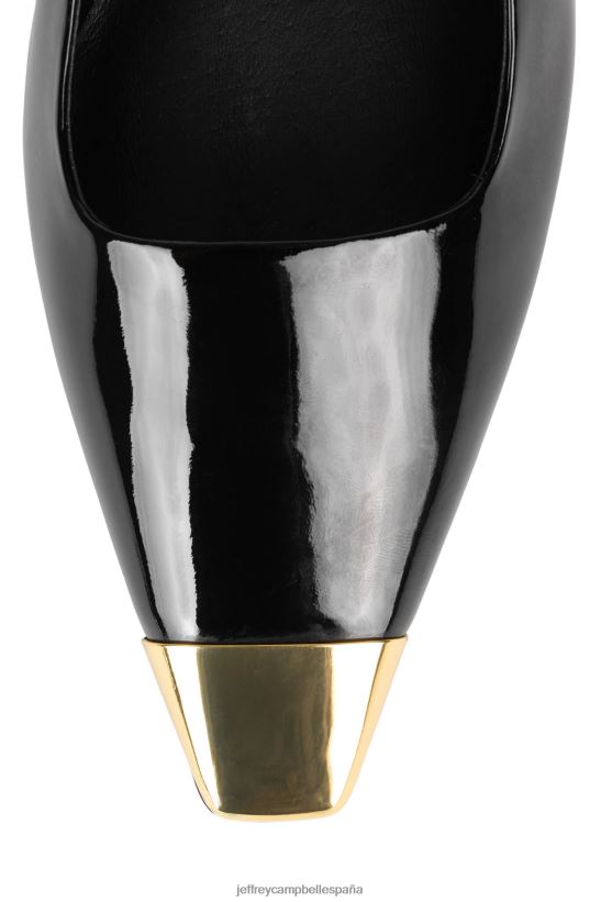 mujer Jeffrey Campbell culpable-l oro charol negro PHXV4X1356 bomba de tacón
