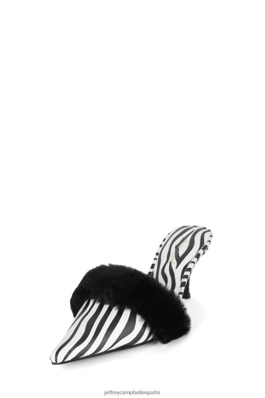 mujer Jeffrey Campbell de buen gusto cebra blanca negra PHXV4X1321 bomba de tacón