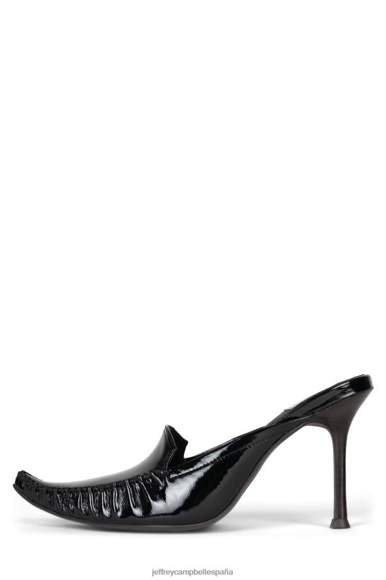 mujer Jeffrey Campbell en un capricho charol arrugado negro PHXV4X1401 bomba de tacón