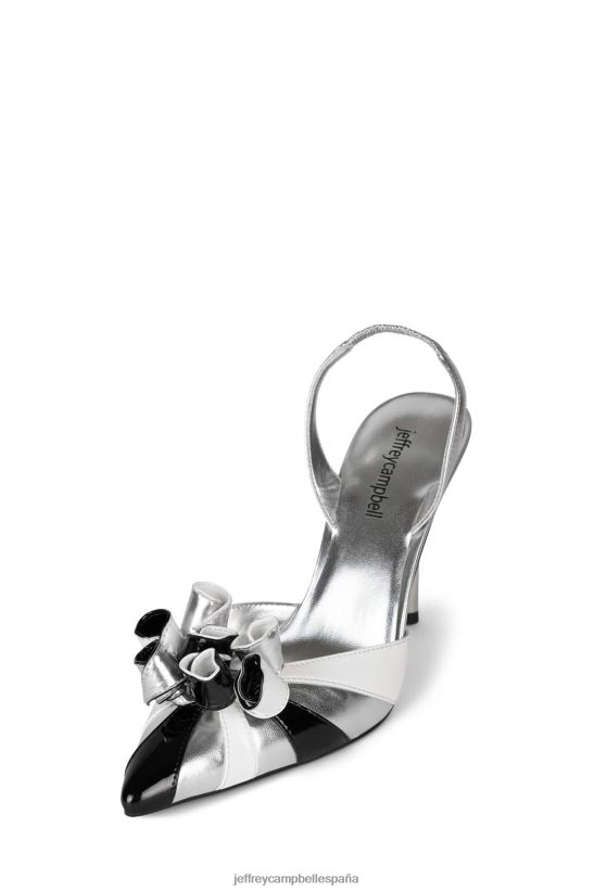 mujer Jeffrey Campbell favor de fiesta plata metalizado negro PHXV4X1315 bomba de tacón