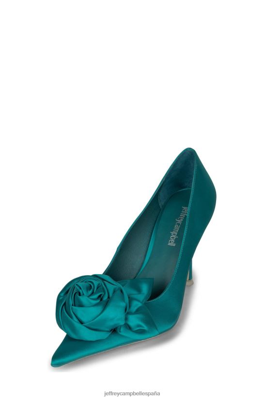 mujer Jeffrey Campbell la flor satinado turquesa PHXV4X1347 bomba de tacón
