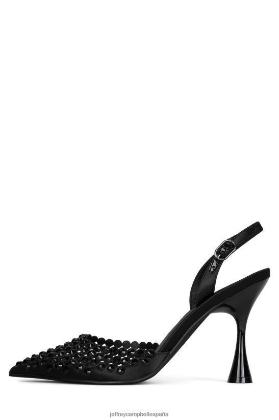 mujer Jeffrey Campbell limpiabotas negro satinado negro PHXV4X1350 bomba de tacón