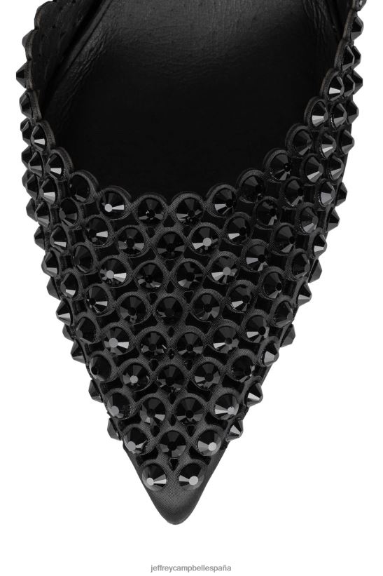 mujer Jeffrey Campbell limpiabotas negro satinado negro PHXV4X1350 bomba de tacón
