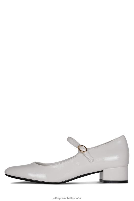 mujer Jeffrey Campbell nivel superior charol arrugado blanco PHXV4X1343 bomba de tacón