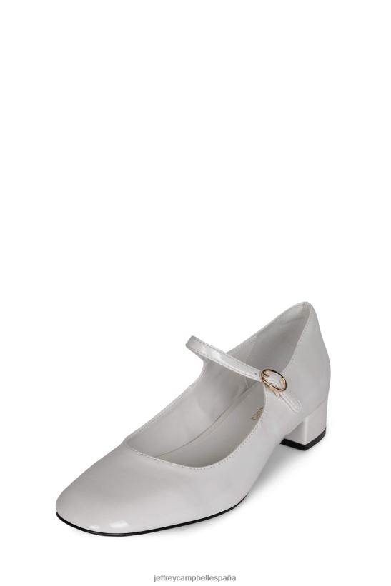 mujer Jeffrey Campbell nivel superior charol arrugado blanco PHXV4X1343 bomba de tacón