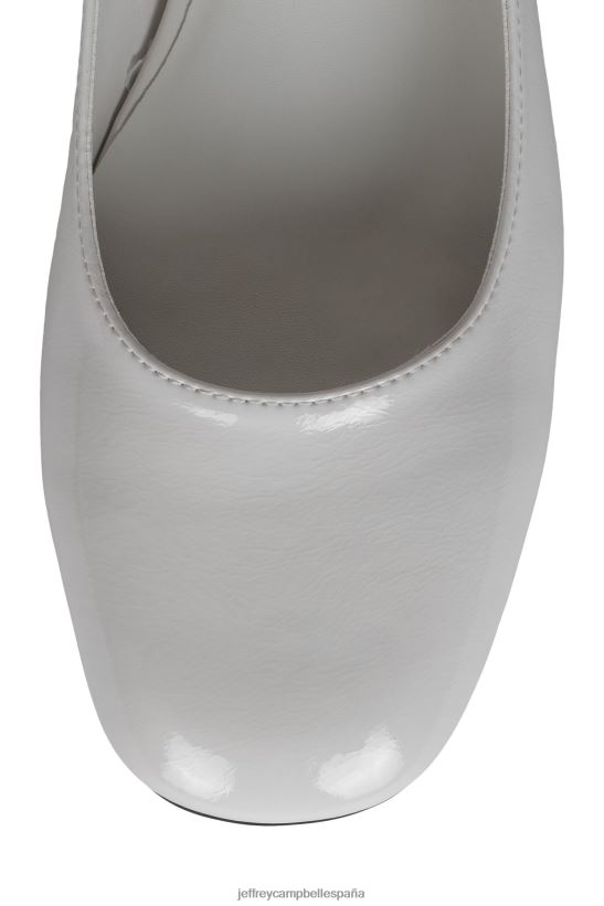 mujer Jeffrey Campbell nivel superior charol arrugado blanco PHXV4X1343 bomba de tacón