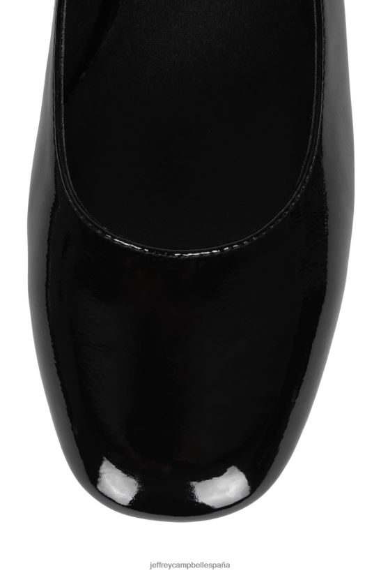 mujer Jeffrey Campbell nivel superior charol arrugado negro PHXV4X1342 bomba de tacón
