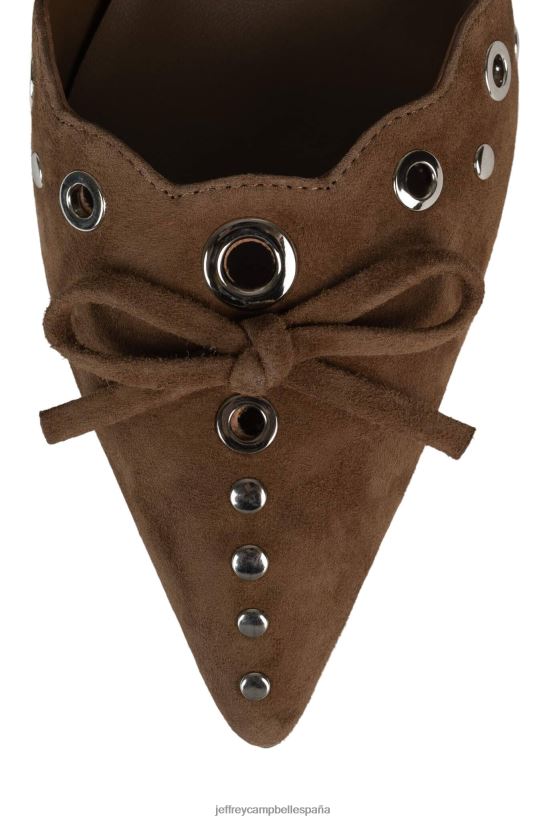 mujer Jeffrey Campbell satisfecho marrón claro ante plateado PHXV4X1392 bomba de tacón