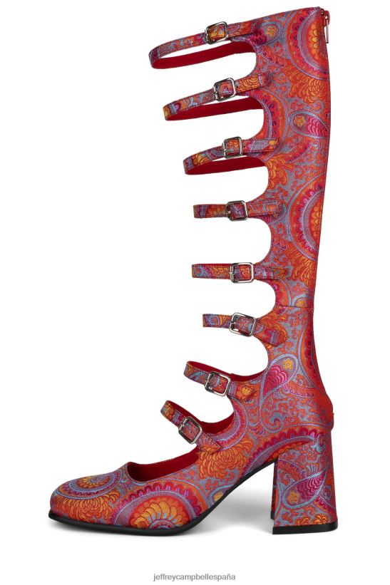 mujer Jeffrey Campbell señor Paisley azul rojo PHXV4X1327 bomba de tacón
