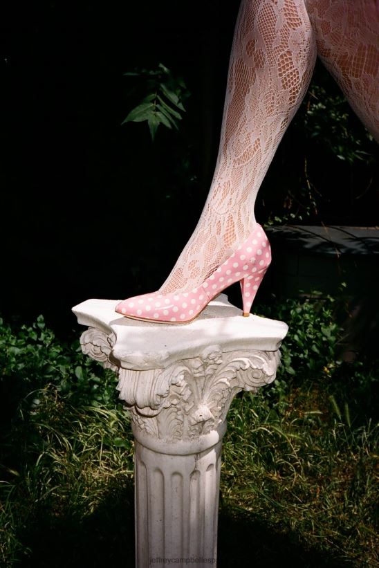 mujer Jeffrey Campbell verónica charol rosa lunares blancos PHXV4X1383 bomba de tacón