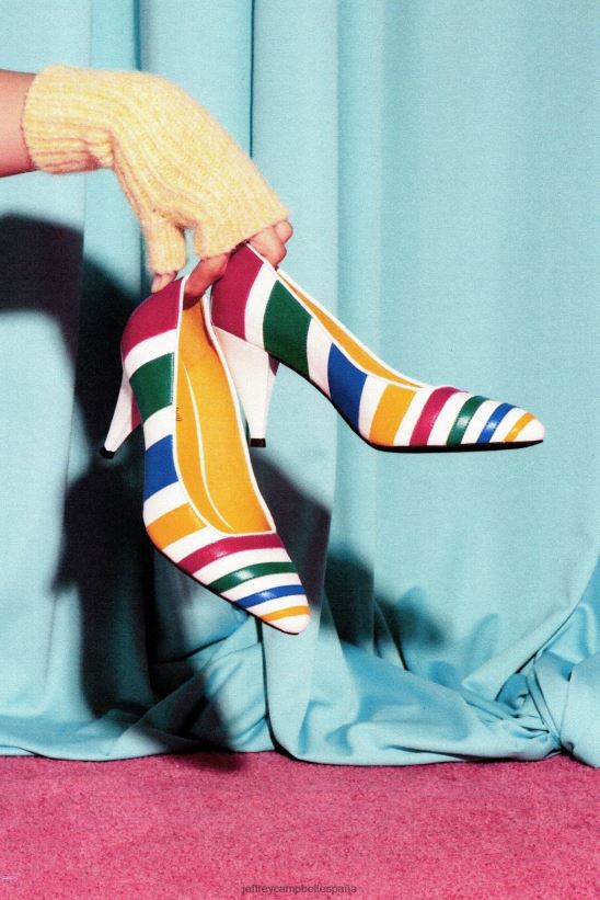 mujer Jeffrey Campbell verónicas blanco brillante multi PHXV4X1372 bomba de tacón