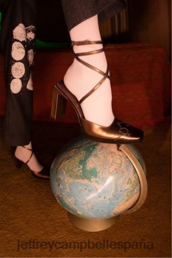 mujer Jeffrey Campbell baile en línea bronce lagarto bronce PHXV4X1712 mula de tacón