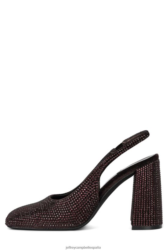 mujer Jeffrey Campbell blingbling combinación de terciopelo marrón PHXV4X1657 mula de tacón