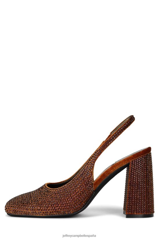 mujer Jeffrey Campbell blingbling combo de terciopelo naranja oscuro PHXV4X1658 mula de tacón
