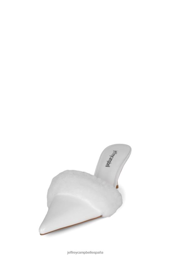mujer Jeffrey Campbell de buen gusto combo charol blanco PHXV4X1701 mula de tacón