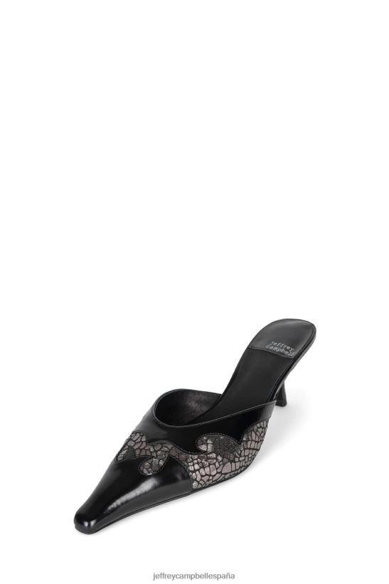 mujer Jeffrey Campbell diletante crujido de peltre de caja negra PHXV4X1669 mula de tacón