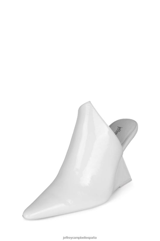 mujer Jeffrey Campbell estético charol arrugado blanco PHXV4X1681 mula de tacón