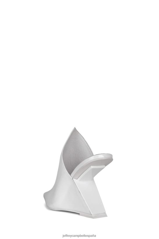 mujer Jeffrey Campbell estético charol arrugado blanco PHXV4X1681 mula de tacón