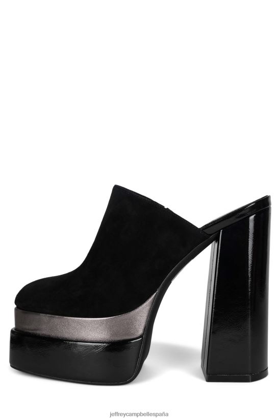 mujer Jeffrey Campbell luna-luv-s peltre ante negro PHXV4X1725 mula de tacón