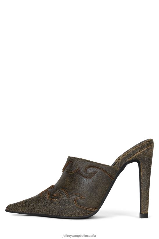 mujer Jeffrey Campbell montarlo marrón angustiado PHXV4X1676 mula de tacón