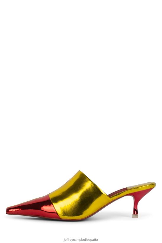 mujer Jeffrey Campbell ocular oro metalizado rojo PHXV4X1714 mula de tacón