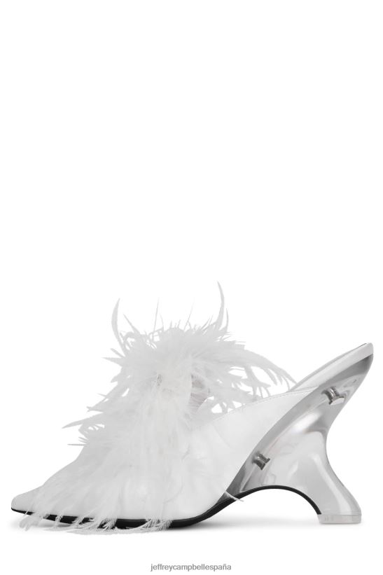 mujer Jeffrey Campbell piel-wut satén blanco PHXV4X1662 mula de tacón