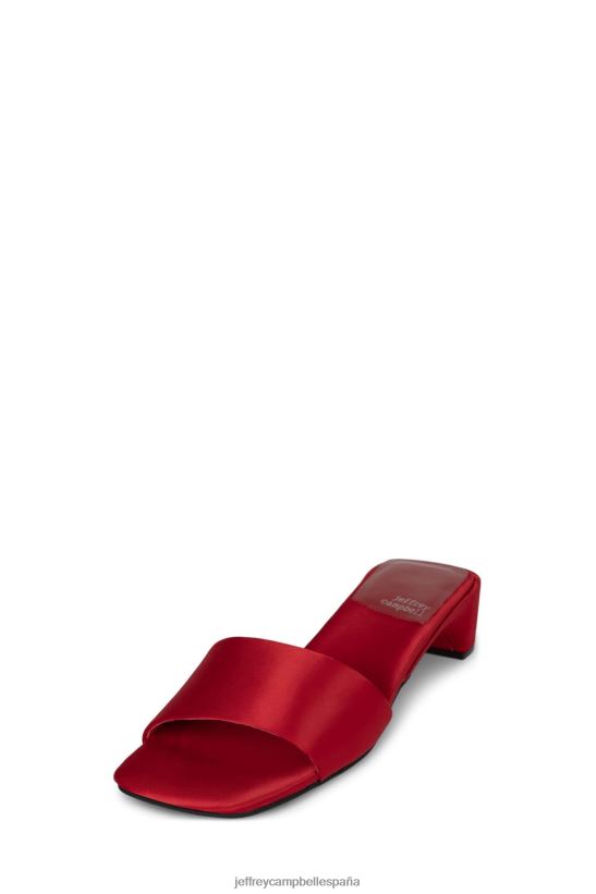 mujer Jeffrey Campbell Clave baja satén rojo PHXV4X1416 sandalia de tacón