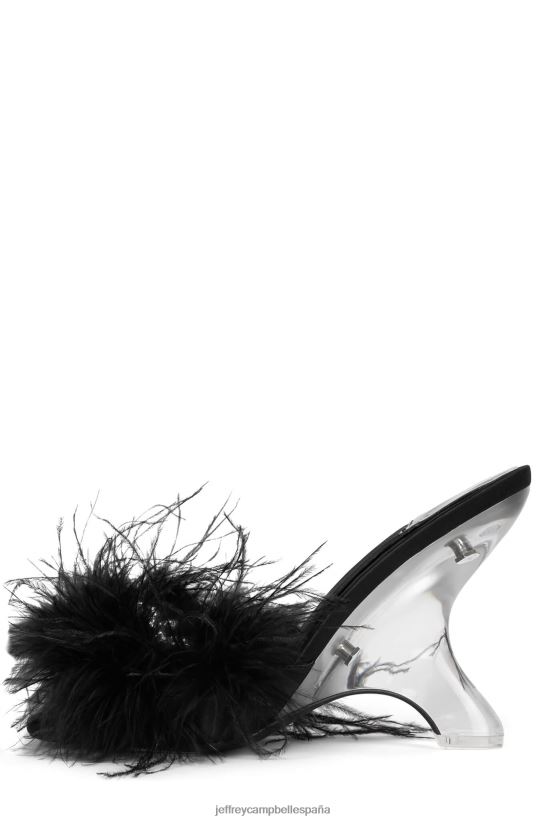 mujer Jeffrey Campbell Dodie plata negra PHXV4X1514 sandalia de tacón