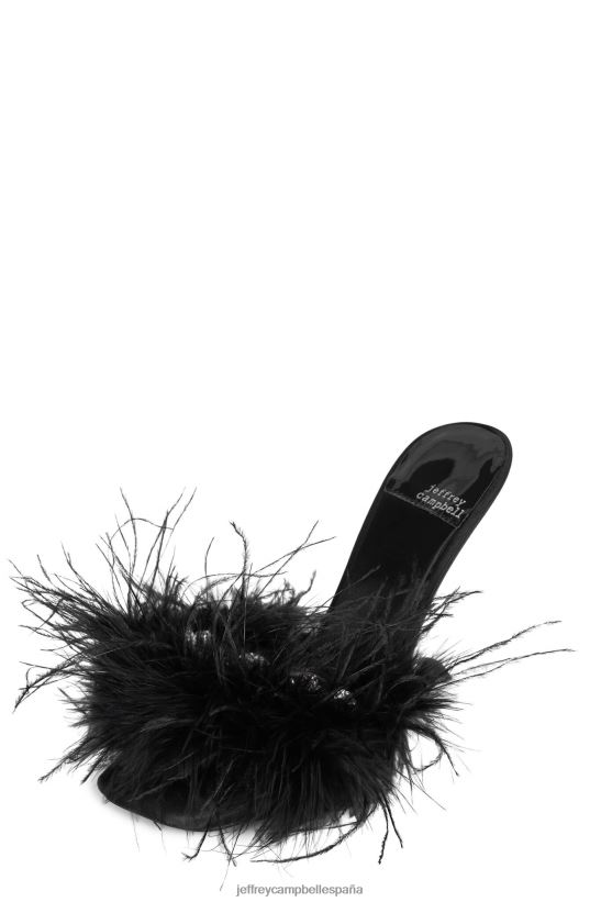 mujer Jeffrey Campbell Dodie plata negra PHXV4X1514 sandalia de tacón