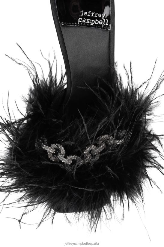 mujer Jeffrey Campbell Dodie plata negra PHXV4X1514 sandalia de tacón