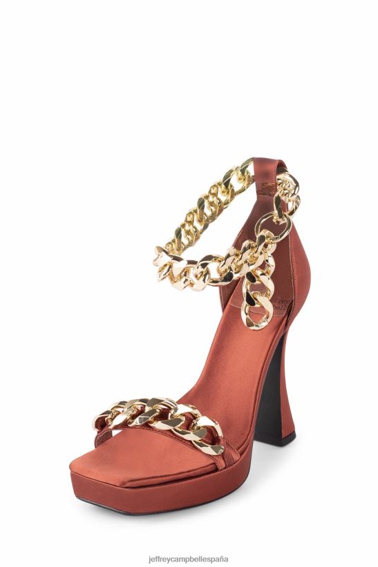 mujer Jeffrey Campbell Lago plateado óxido de oro satinado PHXV4X1571 sandalia de tacón