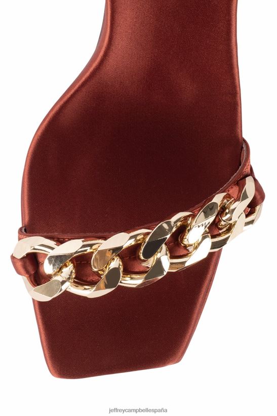 mujer Jeffrey Campbell Lago plateado óxido de oro satinado PHXV4X1571 sandalia de tacón