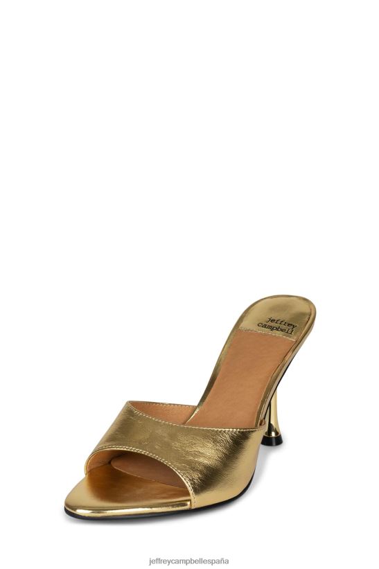 mujer Jeffrey Campbell agente oro metalizado PHXV4X105 sandalia de tacón