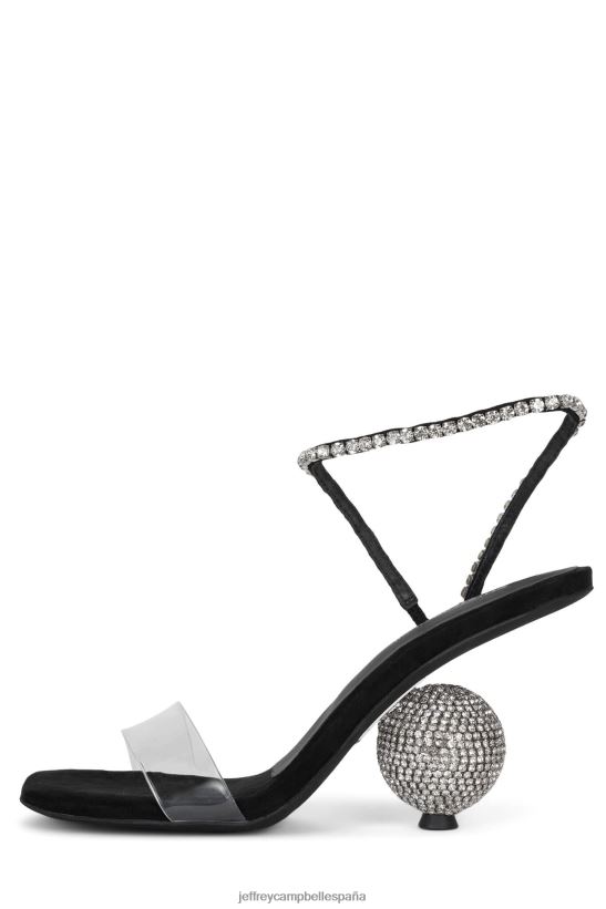 mujer Jeffrey Campbell ajetreo ante negro plata PHXV4X1548 sandalia de tacón