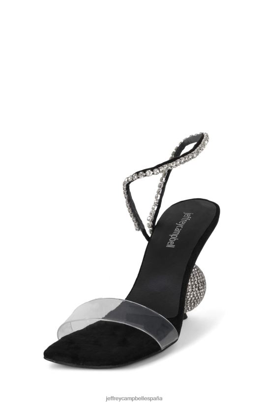 mujer Jeffrey Campbell ajetreo ante negro plata PHXV4X1548 sandalia de tacón
