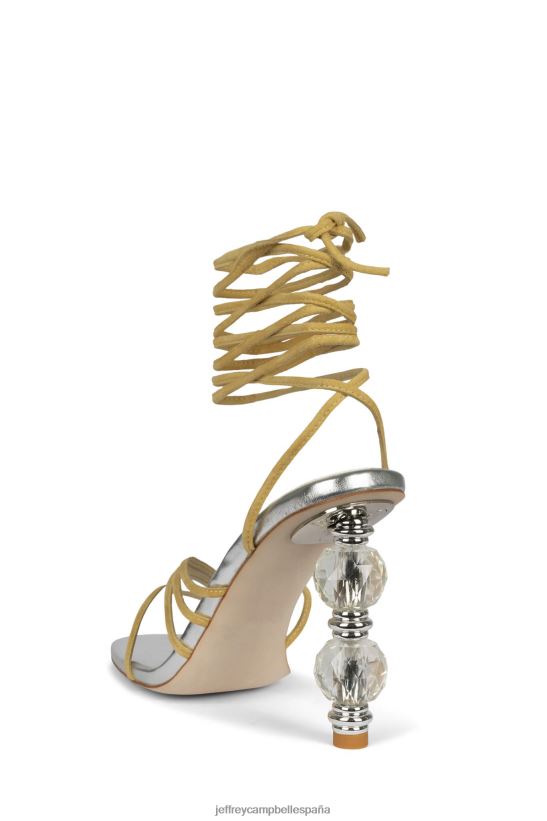 mujer Jeffrey Campbell bijouxx-2 ante amarillo plata PHXV4X1616 sandalia de tacón