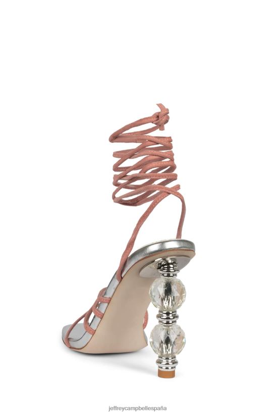 mujer Jeffrey Campbell bijouxx-2 ante rosa plata PHXV4X1614 sandalia de tacón