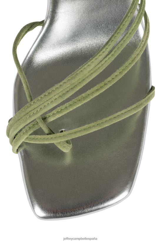 mujer Jeffrey Campbell bijouxx-2 gamuza verde plata PHXV4X1615 sandalia de tacón
