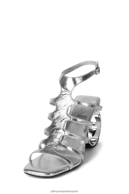 mujer Jeffrey Campbell círculos plateado metalizado PHXV4X230 sandalia de tacón