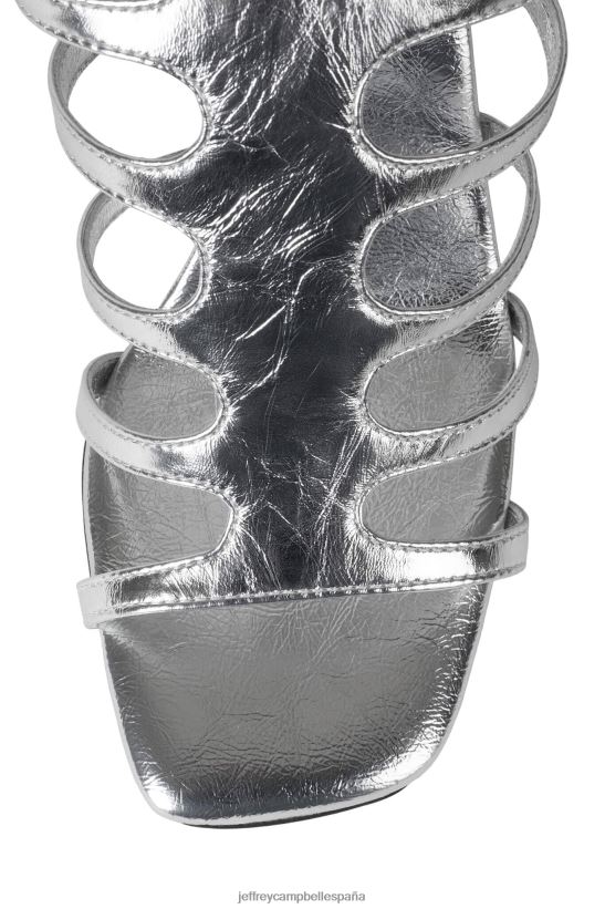 mujer Jeffrey Campbell círculos plateado metalizado PHXV4X230 sandalia de tacón