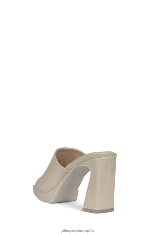mujer Jeffrey Campbell caviar charol marfil arrugado PHXV4X1619 sandalia de tacón