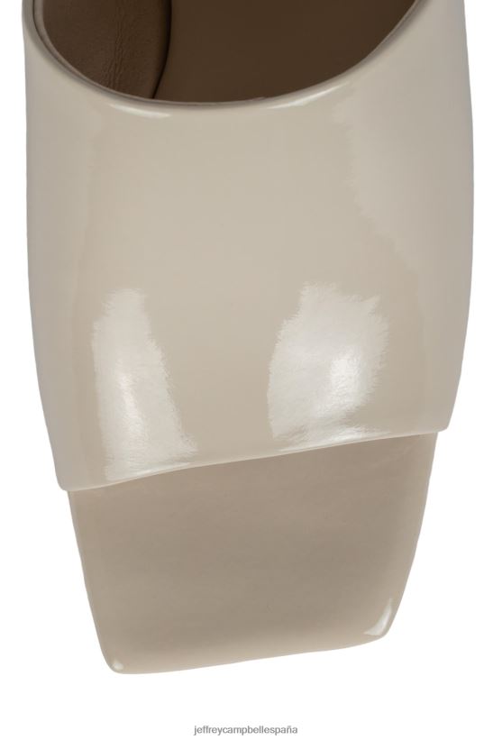 mujer Jeffrey Campbell caviar charol marfil arrugado PHXV4X1619 sandalia de tacón