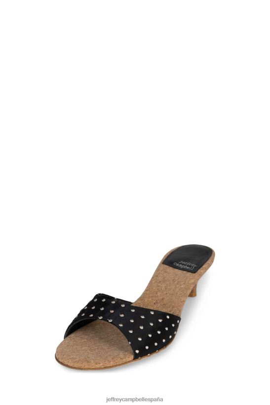 mujer Jeffrey Campbell chartreux corcho de lunares negros PHXV4X1414 sandalia de tacón
