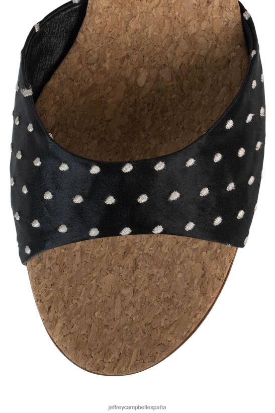 mujer Jeffrey Campbell chartreux corcho de lunares negros PHXV4X1414 sandalia de tacón